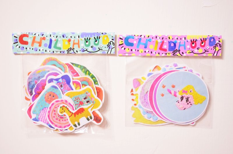 Embroidered Sticker Happy Pack (two groups) - สติกเกอร์ - งานปัก หลากหลายสี