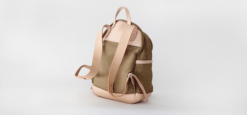 joydivision thick khaki canvas shoulder bag backpack simple filson hand carry bag riding - Backpacks - Cotton & Hemp Gold