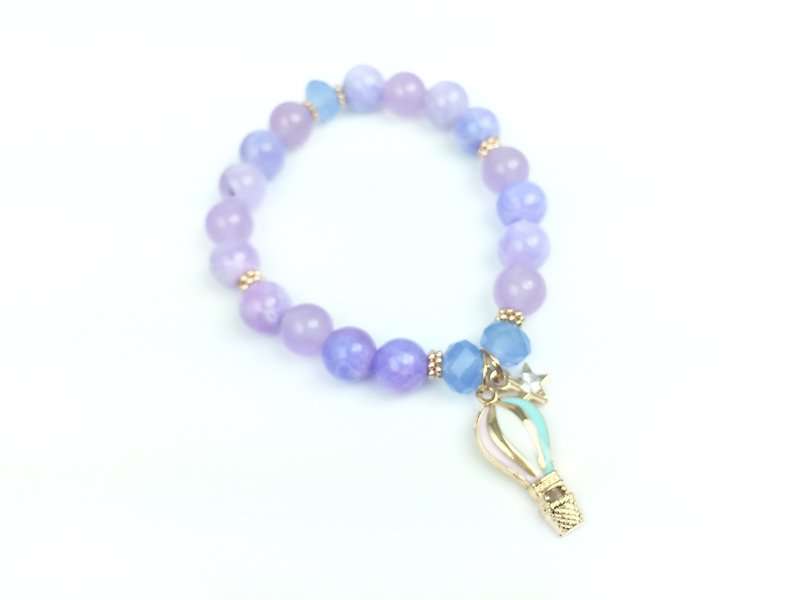 "Lavender jade x Macaron hot-air balloon." - Bracelets - Other Materials Purple