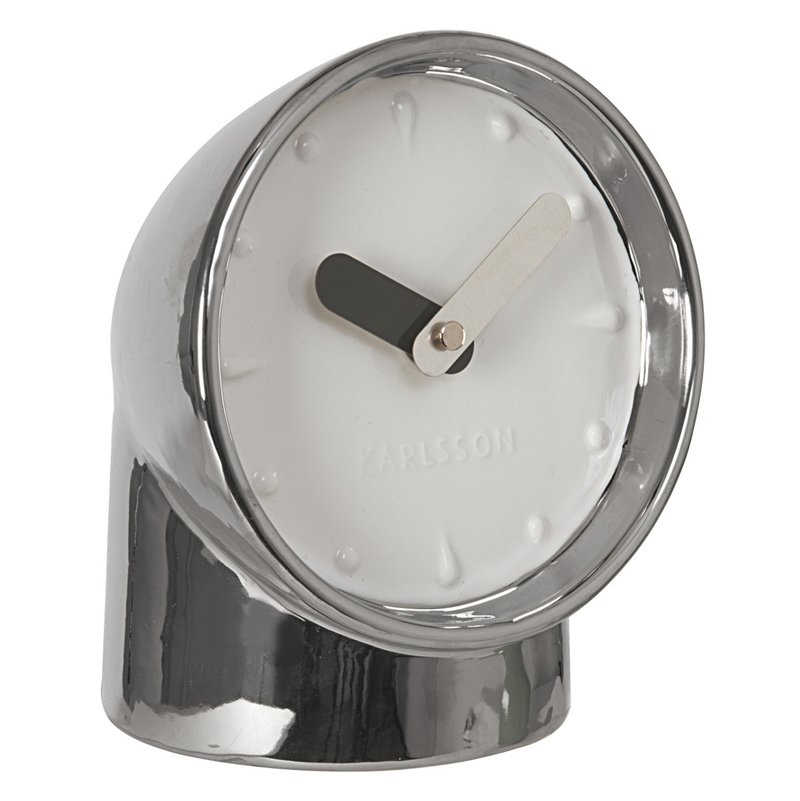 Karlsson, Table clock Periscope Silver, silver designer desk clock - Clocks - Other Materials Gray