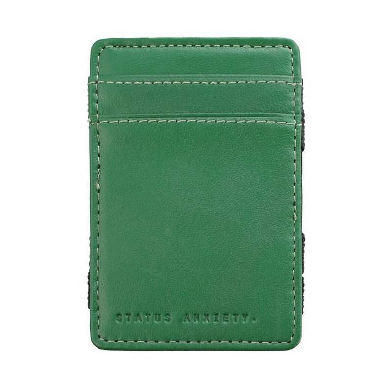 FLIP Note Clips/Card Holders_Green, Black / Green + Black - ที่เก็บนามบัตร - หนังแท้ สีเขียว