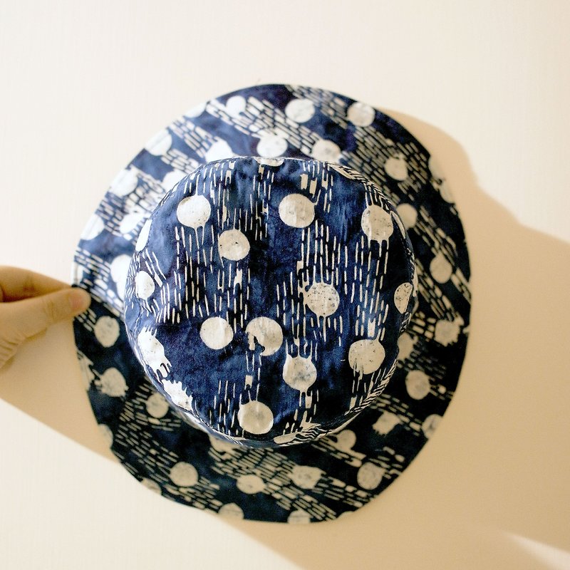 A MERRY HEART ♥ batik point - Hats & Caps - Other Materials Blue