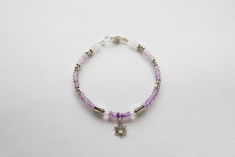 Journal sterling silver, natural stone bracelet bracelet /// Lavender magic /// Halloween series - สร้อยข้อมือ - วัสดุอื่นๆ สีม่วง