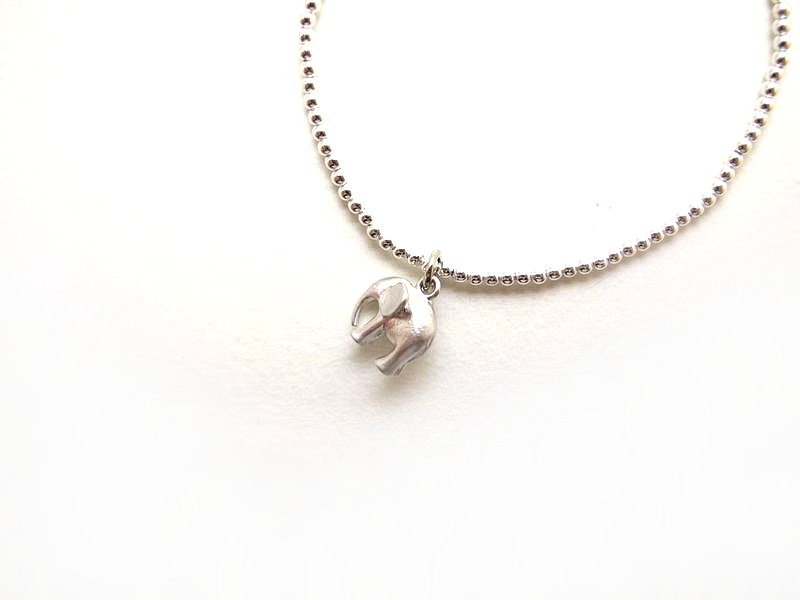 Regolith'20150614'925 sterling silver beads small elephant - สร้อยข้อมือ - วัสดุอื่นๆ ขาว