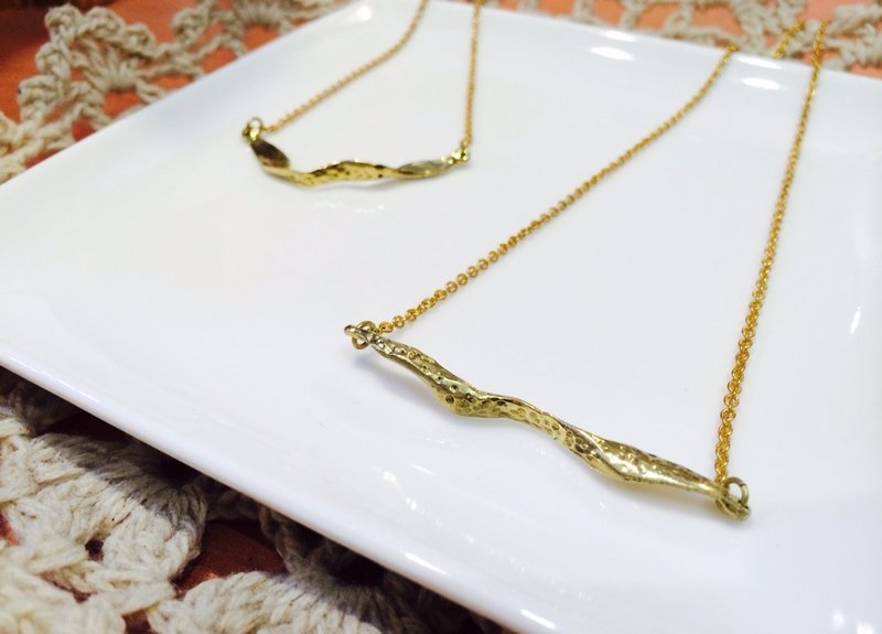 Brass necklace irregular Roubo - Necklaces - Other Metals Yellow