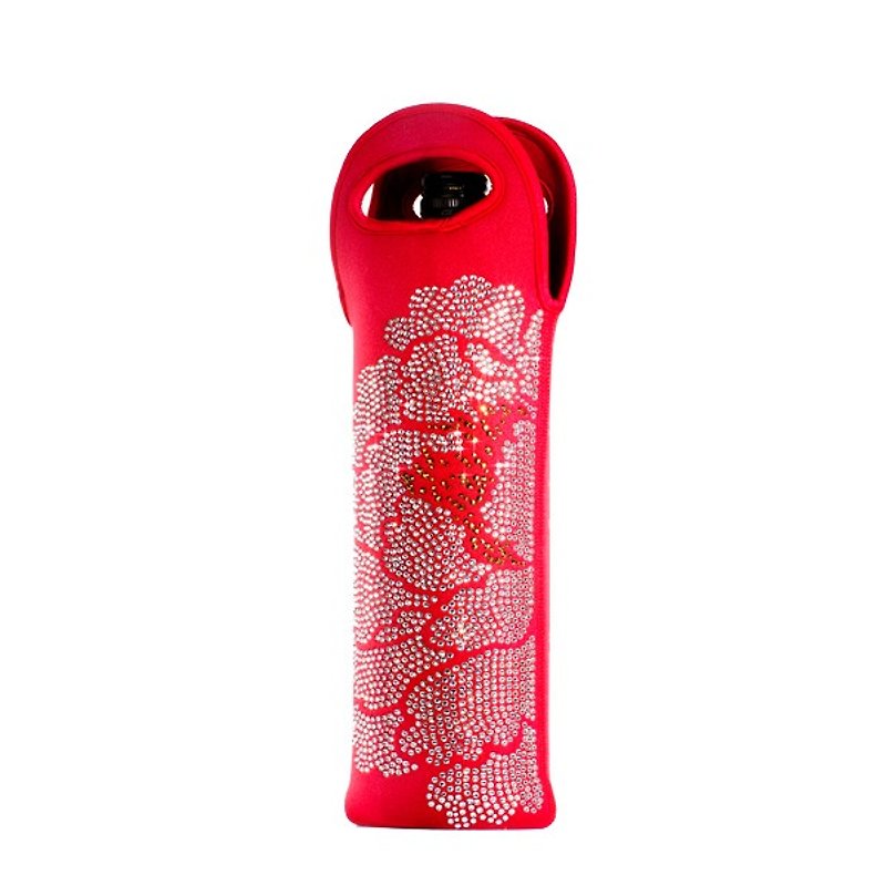[GFSD] Rhinestone Boutique-Brilliant Austrian Rhinestone Wine Bag/Insulation Bag-Peony - Other - Other Materials Red