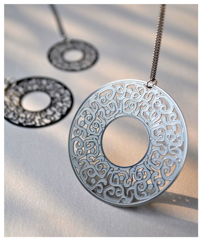 White steel pendant Series │ │ gluttonous ornamentation containing small necklace chain - not allergic do not rust does not oxidize - Necklaces - Other Metals White