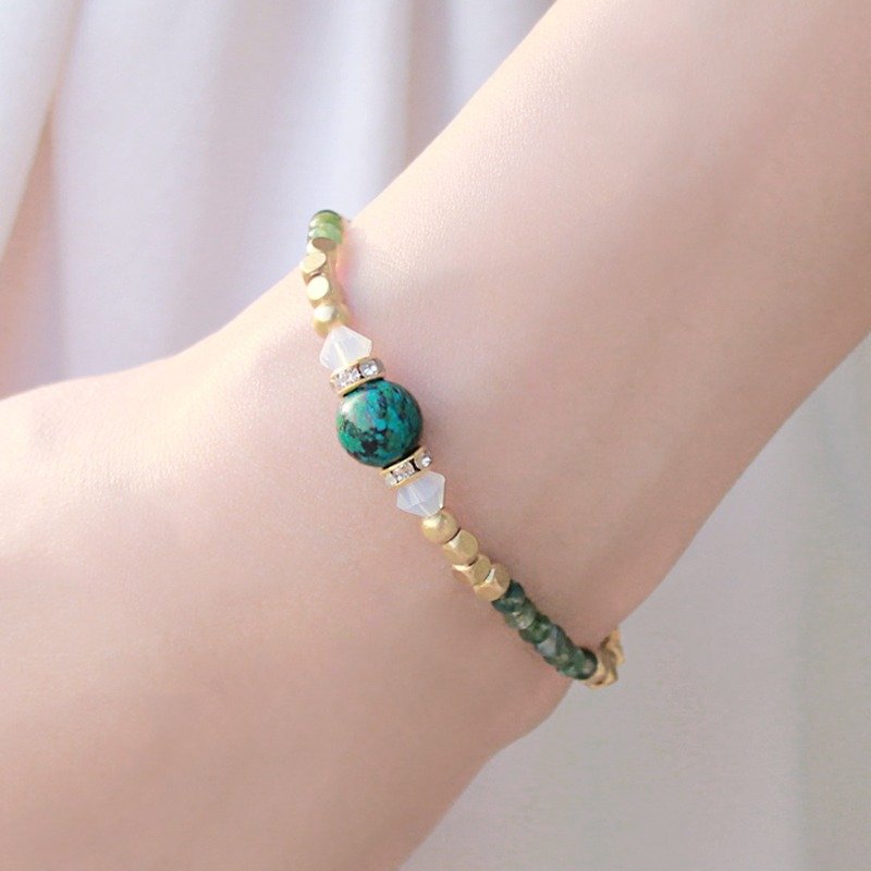 12 constellation Sagittarius girl green- Phoenix Stone/ seaweed Yu / Japan beads / Stone/ Bronze bracelet bracelet