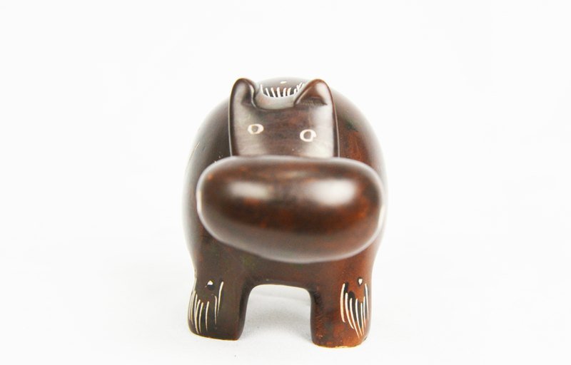 Soap stone animal hippo paperweights _ _ fair trade coffee - ของวางตกแต่ง - วัสดุอื่นๆ สีนำ้ตาล