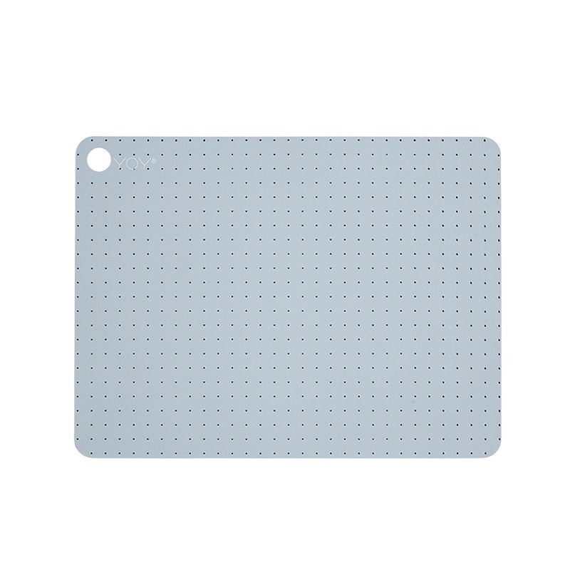 Pale grey blue Light Blue Dot Silicone Placemat 2pcs | OYOY - Place Mats & Dining Décor - Silicone Gray