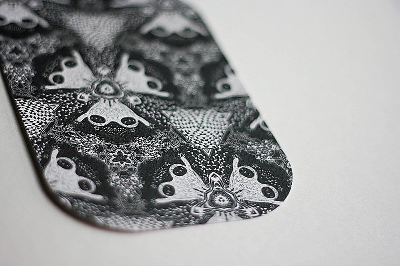 [Black and White Postcard with Large Rounded Corners] Kaleidoscope: Holding Hands - การ์ด/โปสการ์ด - กระดาษ สีดำ