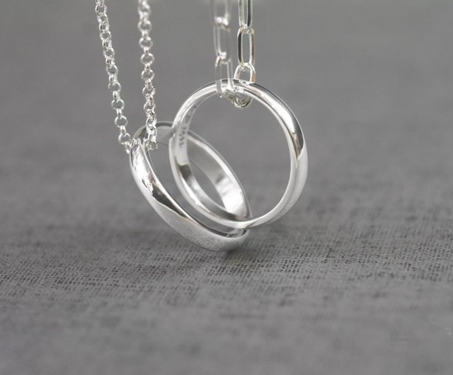 Customize】Simple ring necklace (custom-made engraved ring