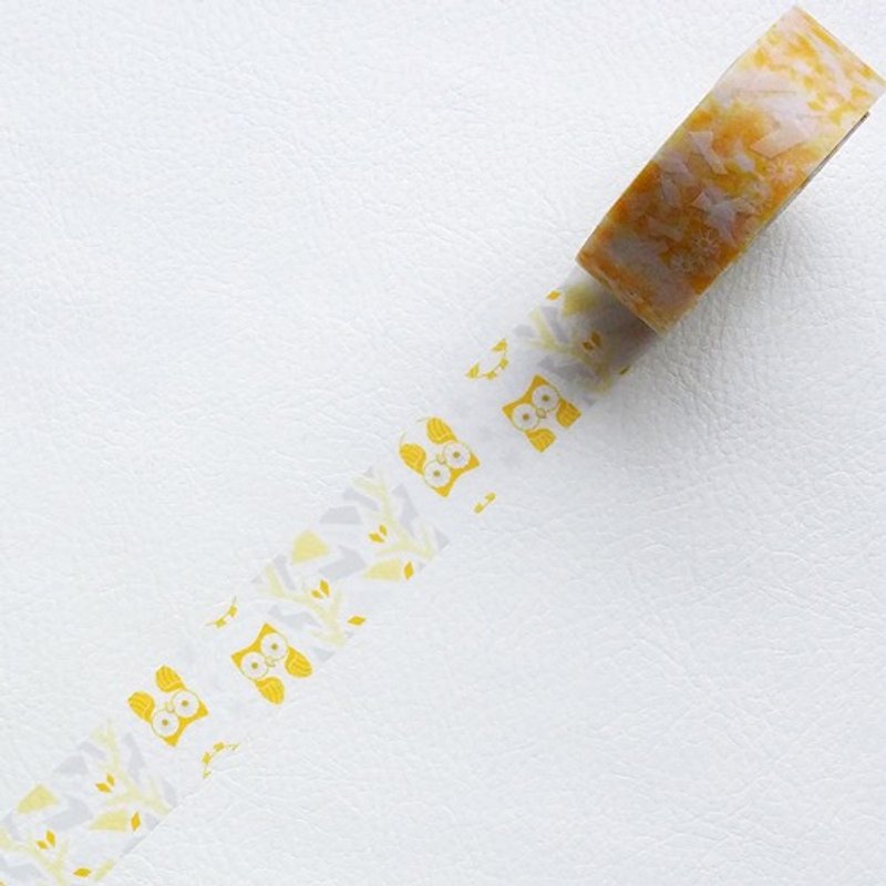 NICHIBAN Petit Joie Mending Tape Maximo Oliveros tape [owl (PJMD-15S015)] - Washi Tape - Other Materials Yellow