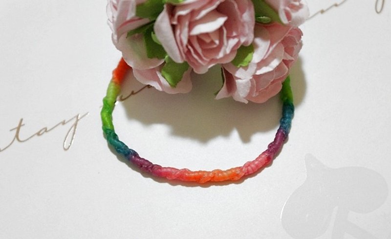Thai Silk Wax Lines <Rainbow Wire Frame> -Slim Color Style-<<Fixed Color Match>> - Bracelets - Wax Multicolor
