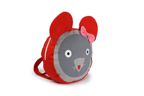 JIOUU 設計樂生活 荷蘭 esthex 100%純棉手工刺繡創意兒童背包-可愛鼠咪雅