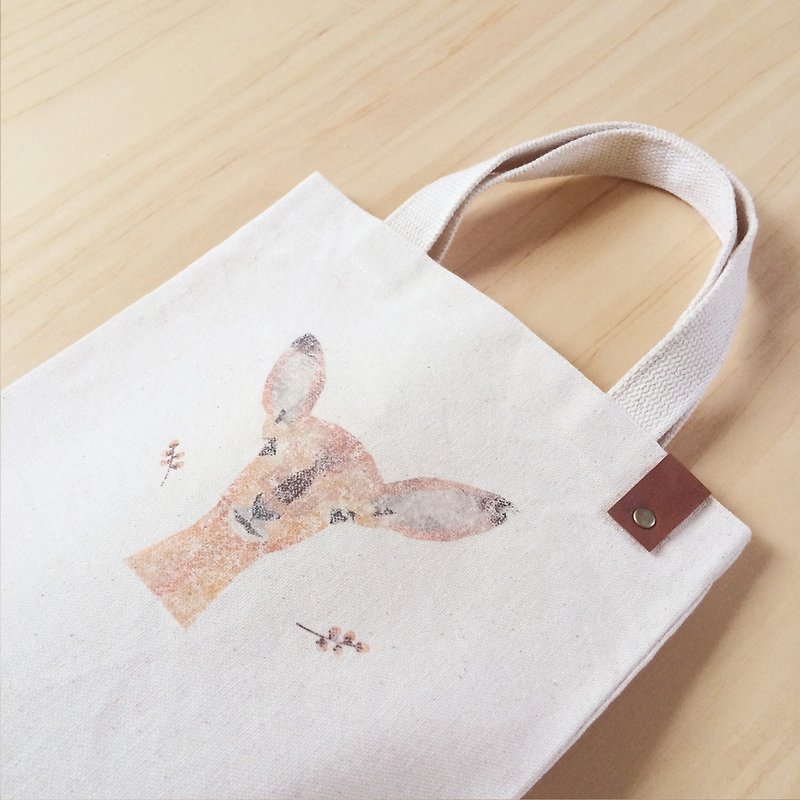 Beaver handle for ◇ pure. Thick ground Peibu package ◇ Acorn deer. Thick green paper texture portable canvas book bags party bag picnic bag fall - Messenger Bags & Sling Bags - Other Materials 