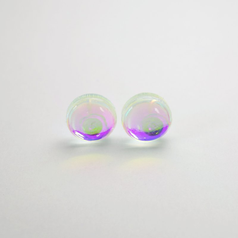 waterdrop earrings (mini circle pink) - ต่างหู - อะคริลิค สึชมพู