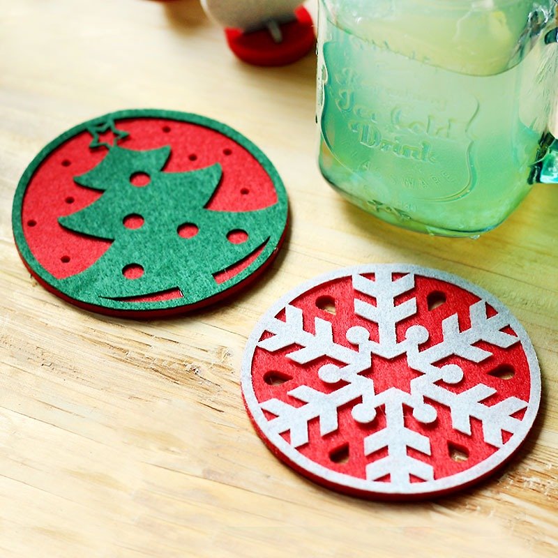U-PICK Original Life Coaster Christmas Tree Snowflake New Year Christmas Room Table Decorations - Items for Display - Other Materials 