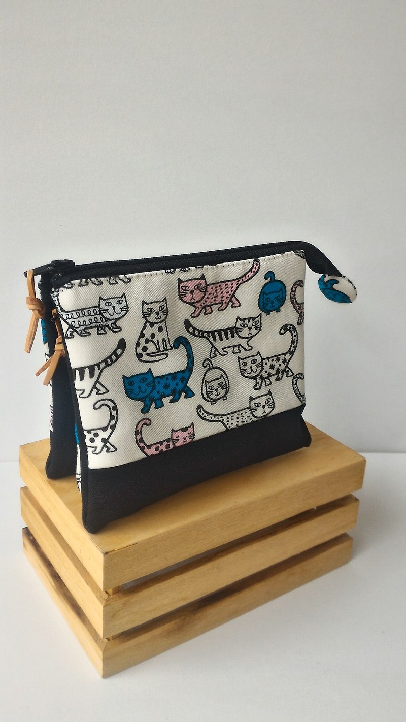 Kitten five-layer package - practical Mom's pouch Mother's Day gift - กระเป๋าใส่เหรียญ - ผ้าฝ้าย/ผ้าลินิน 
