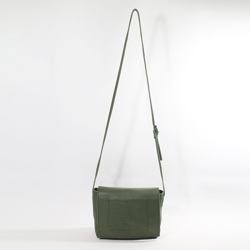 Passion small bag army green hand / shoulder / hatchback - Messenger Bags & Sling Bags - Genuine Leather Green