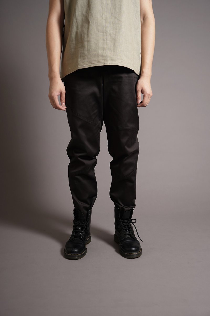 Splicing Asymmetric pants pants - Men's Pants - Other Materials Black
