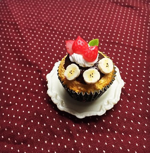 Mini Pie 手做飾品 甜蜜莓果巧克力杯子蛋糕鑰匙圈