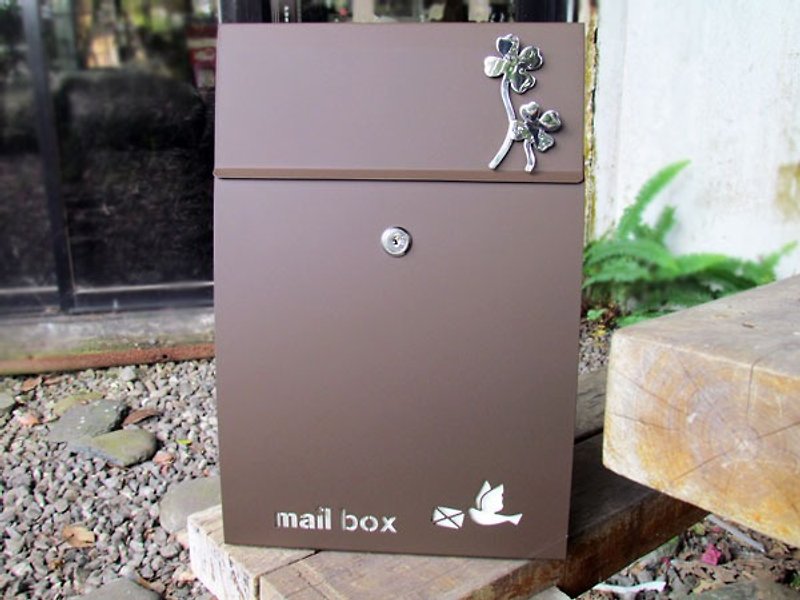 Stainless Steel four-leaf clover mailbox postbox combines durability and exquisiteness 304 stainless steel - เฟอร์นิเจอร์อื่น ๆ - โลหะ สีนำ้ตาล