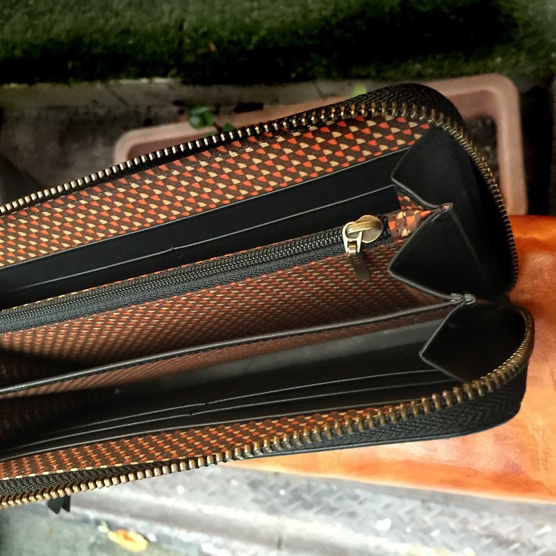 Simple and elegant leather multilayer folder - กระเป๋าสตางค์ - หนังแท้ สีดำ