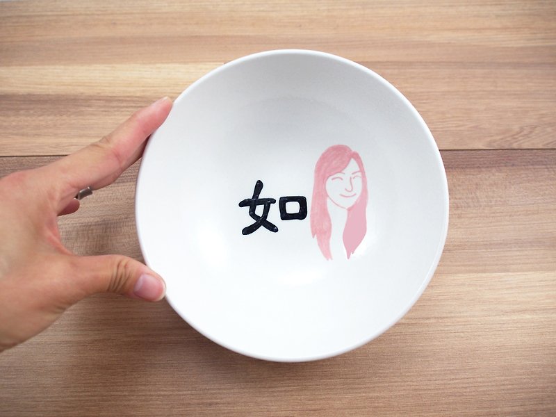 Customized word portrait  Bowl single - Other - Other Materials White