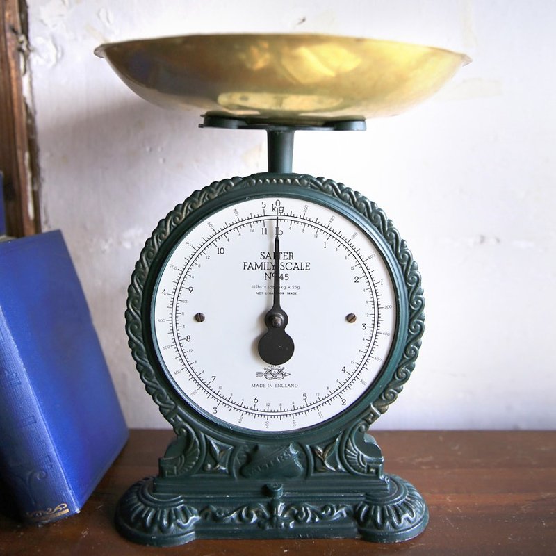 英國古董秤 SALTER No.45 老秤 復古秤 磅秤 Scale - 擺飾/家飾品 - 其他金屬 綠色