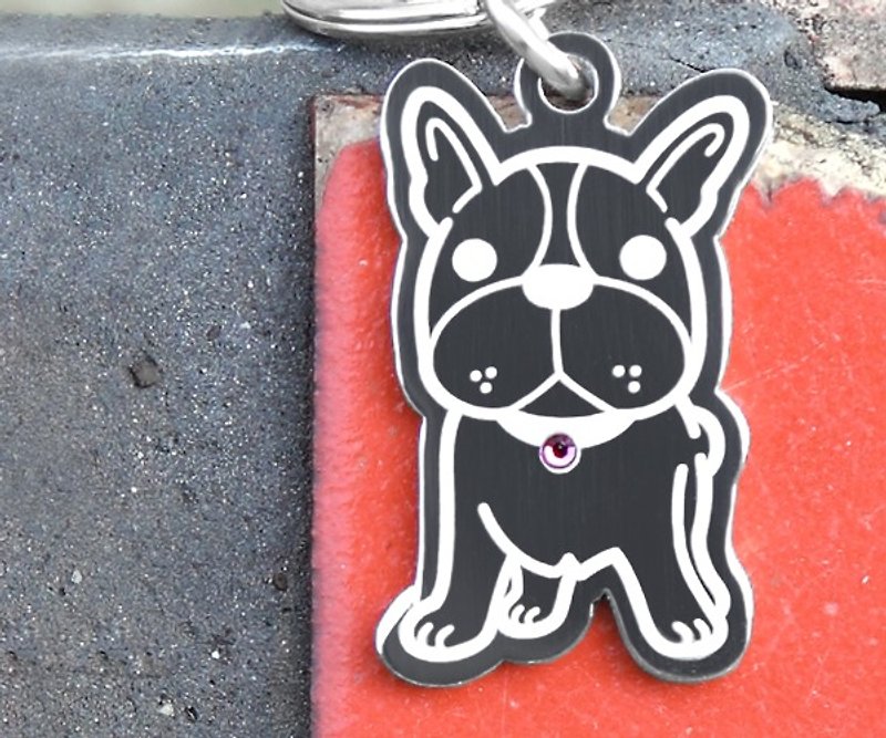 [Fighting] Exclusive to "Dog Shape"-Custom Brand (6 Color Diamonds) ◆Cute x Anti-lost ◆ - Collars & Leashes - Other Metals Pink