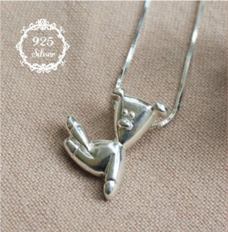 Valentine ♥ Ohappy transvestites Teddy Silver Necklace - ns1 [Mailing Free transport] - Necklaces - Other Metals Gray