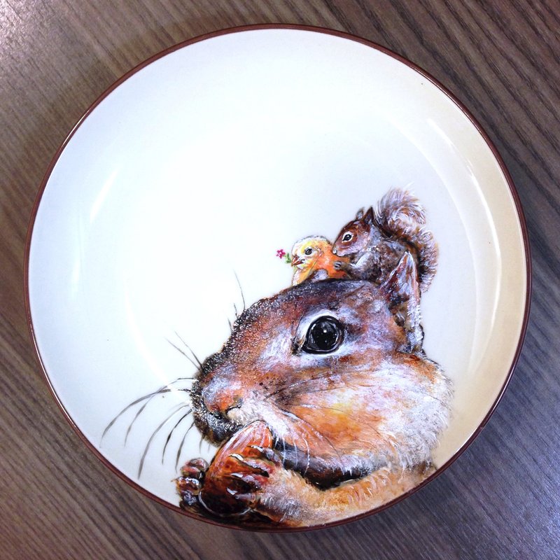 Wall decorative plate / dessert plate series - a music Squirrel - Small Plates & Saucers - Porcelain 