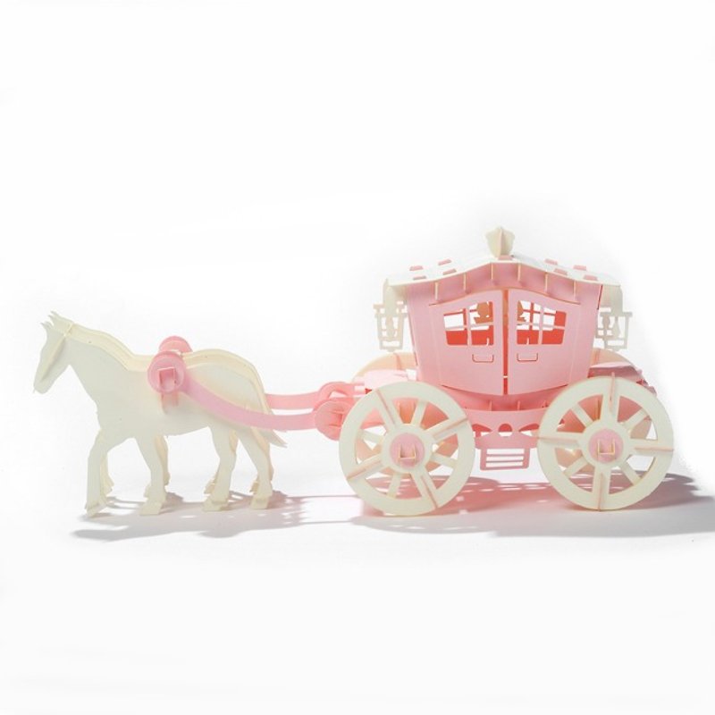 Papero紙風景 DIY迷你模型-馬車(粉紅)/Carriage (Pink) - 木工/竹藝/紙雕 - 紙 粉紅色