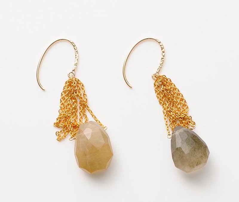 CP20 (rutile quartz) - Earrings & Clip-ons - Other Metals Gold