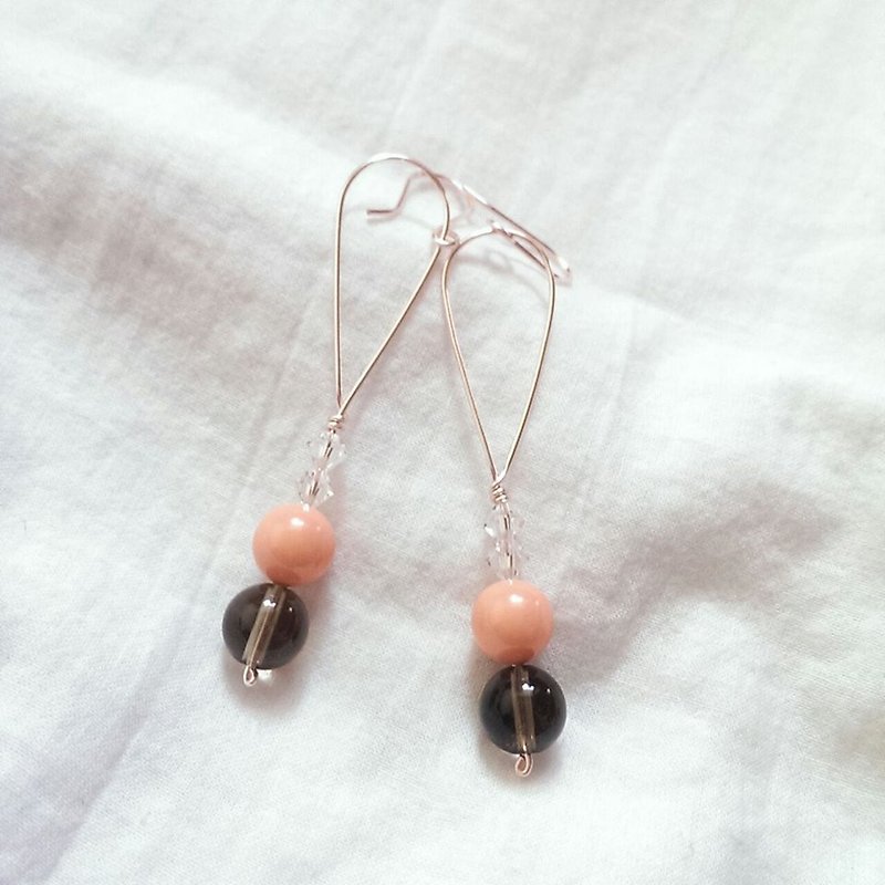[LeRoseArts] Beauté Rose series Handmade Earrings - Rose gold silver plated wire ❤ ❤ warm small gift a good thing - Earrings & Clip-ons - Gemstone Pink