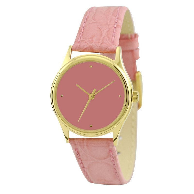 女庄簡單手錶(金殼/粉紅面) - 男裝錶/中性錶 - 其他金屬 粉紅色