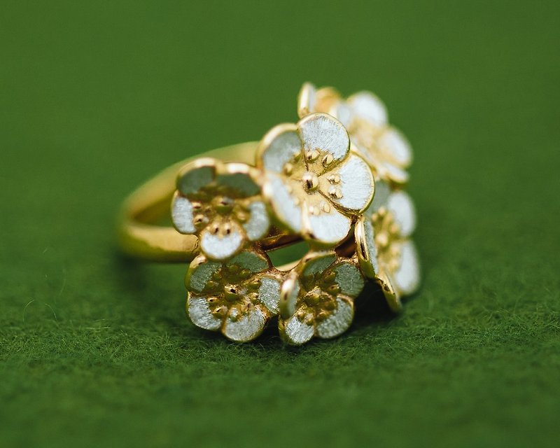 Ume Japanese plum blossom ring - Free size ring - Plum flower - Japanese flower - General Rings - Other Metals Gold