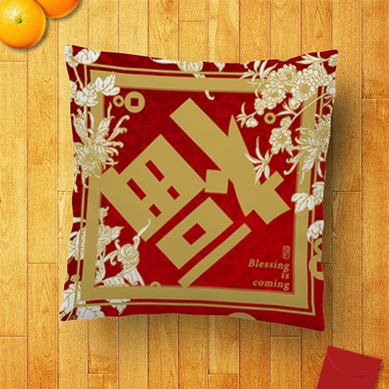 [Bless] blessing to handmade pillow AH12-SPFV2 - เครื่องนอน - วัสดุอื่นๆ สีแดง