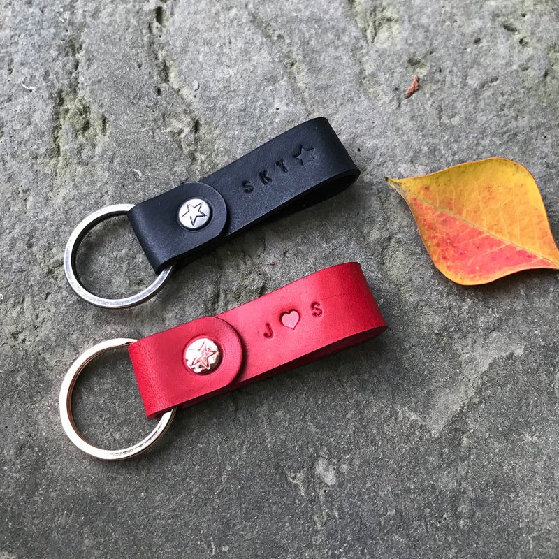 Cube Leather Keychain Southern Cross S/2- Colorful and multi-color customized gift - ที่ห้อยกุญแจ - หนังแท้ หลากหลายสี