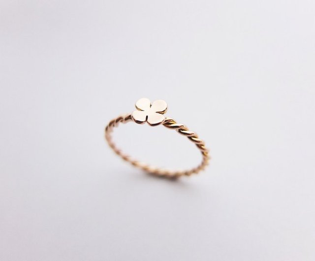 18K Gold Bracelet with Four-Leaf Clover Rose Gold