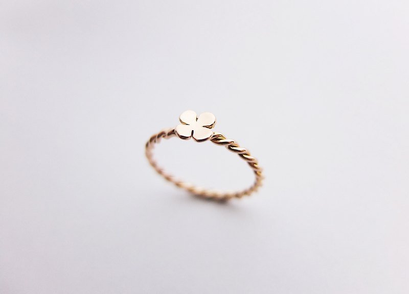 [Yancheng Gold Workshop] 18K Rose Gold. Clover tail ring - แหวนทั่วไป - โรสโกลด์ สึชมพู