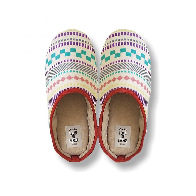 :: Nordic totem girl home indoor wool slipper - Women's Casual Shoes - Cotton & Hemp Multicolor