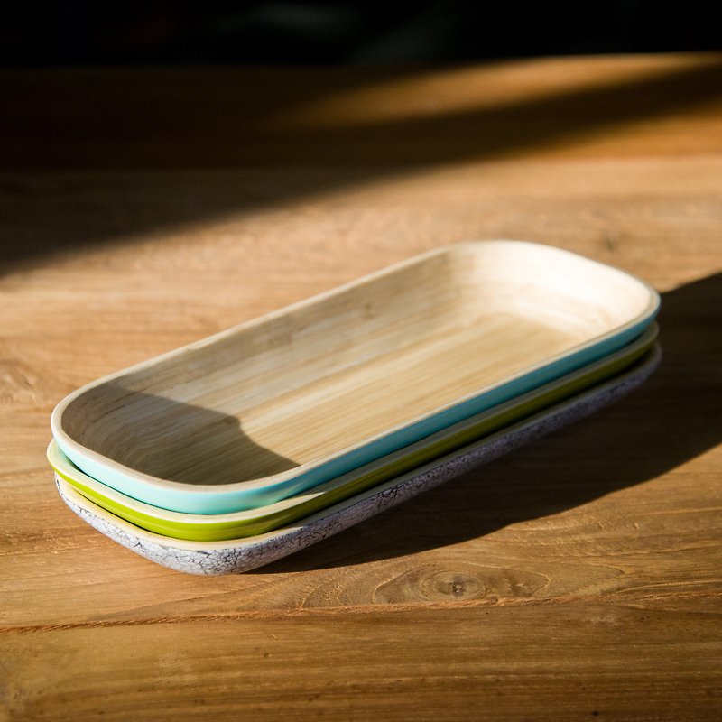 Natural handmade bamboo rectangular plate - Small Plates & Saucers - Bamboo Multicolor