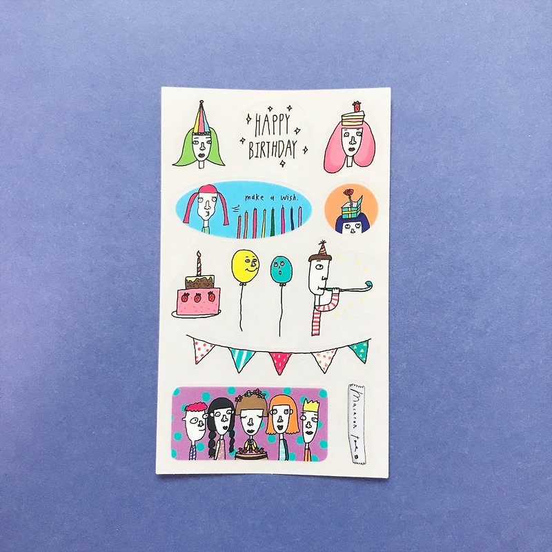 Birthday | Sticker Set - สติกเกอร์ - กระดาษ หลากหลายสี