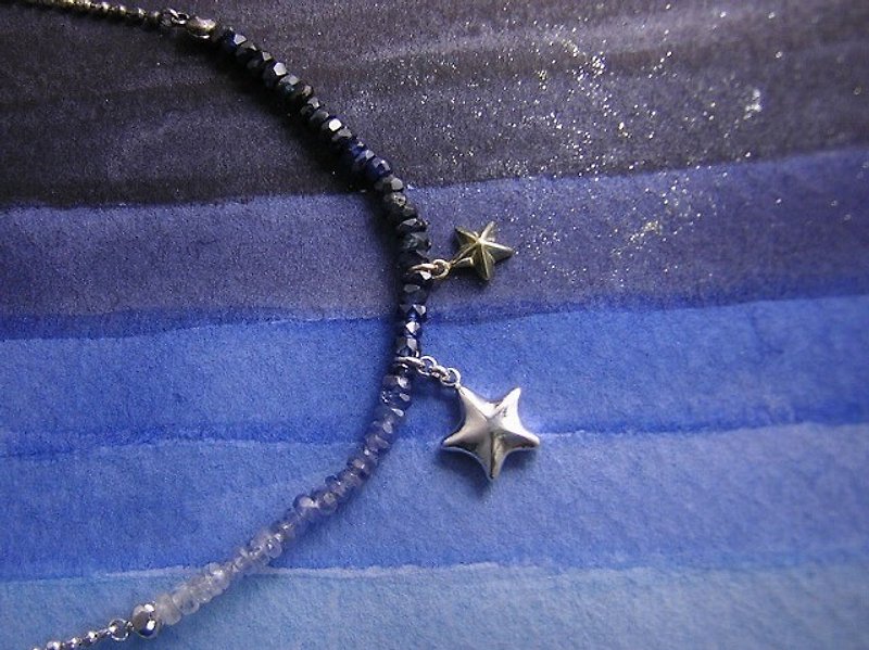 stars δ ( sapphire gold silver star jewelry bracelet 星 海星 金 銀 蓝宝石 手镯 ) - 手鍊/手環 - 其他材質 藍色