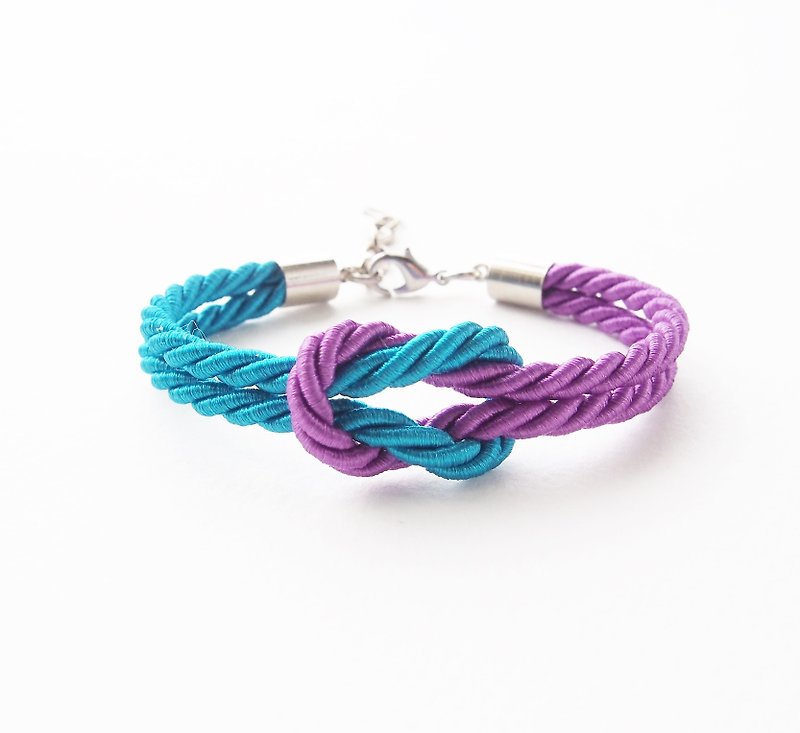 Purple and blue bracelet - tie the knot bracelet - สร้อยข้อมือ - วัสดุอื่นๆ สีม่วง
