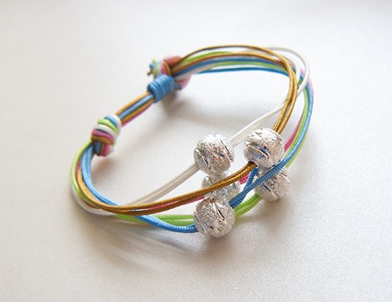 Fortunately Tibetan Silver colored rope bracelet (pure hand-prepared. Gift Tibetan Silver. Colored. Lively GLITTER) - Bracelets - Other Materials Multicolor