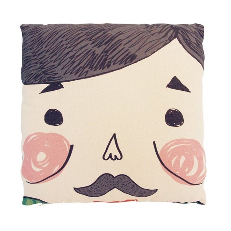 Beard Papa Father Cushions Cover(inculding pillow) - หมอน - วัสดุอื่นๆ สีกากี