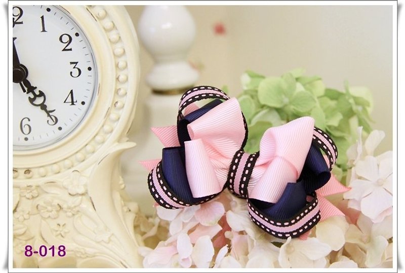 American style pink three-dimensional bow hairpin - Hair Accessories - Other Materials 